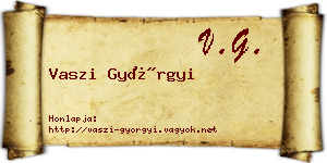 Vaszi Györgyi névjegykártya