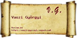 Vaszi Györgyi névjegykártya